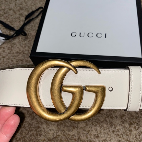 Gucci GG Marmont White Wide Belt - Picture 3 of 10